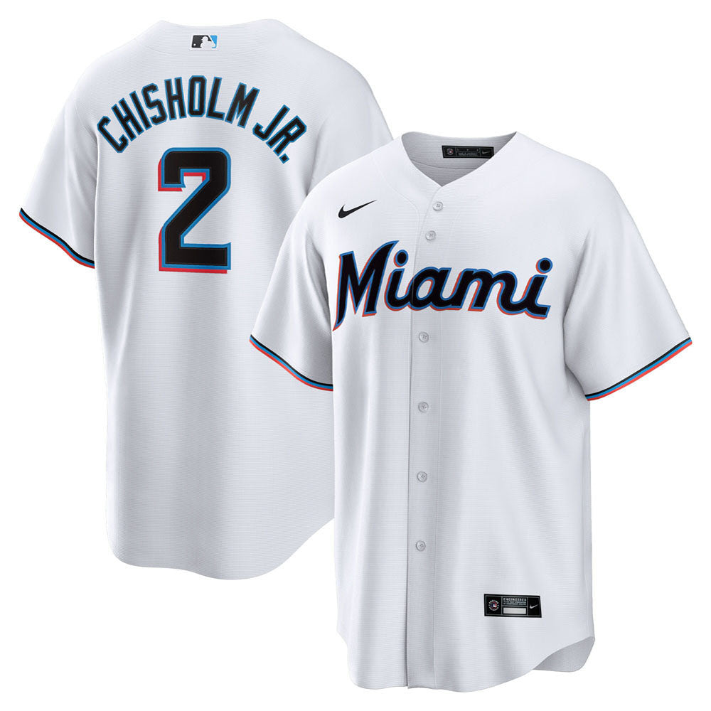 Men's Miami Marlins Jazz Chisholm Jr. Home Player Jersey - White